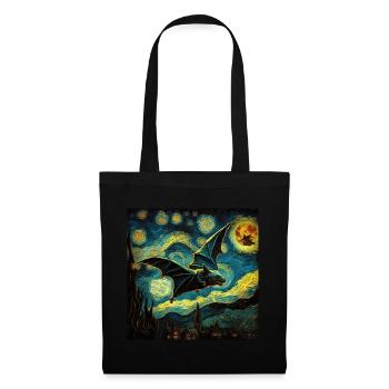 Bat, Van Gogh, Starry Night, Animal - Tote Bag - black - Front