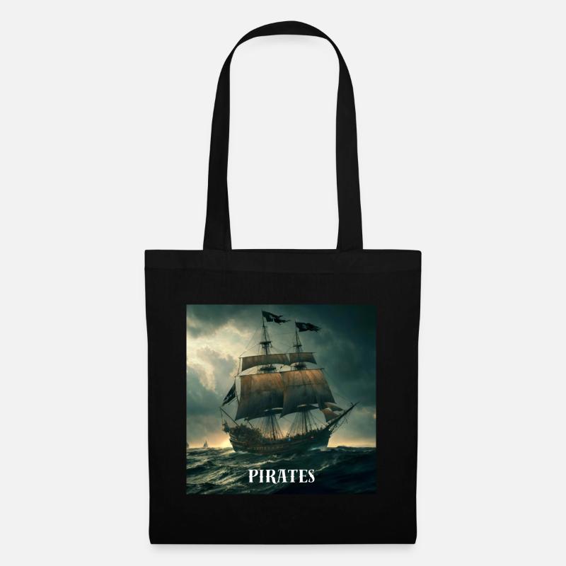 Piratenschiff - Stoffbeutel - Schwarz