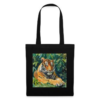 tiger, colorful, animal, gift, gift idea - Tote Bag - black - Front
