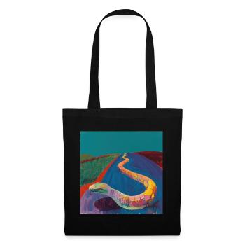 schlange, bunt, tier, geschenk, geschenkidee - Stoffbeutel - Schwarz - Vorne