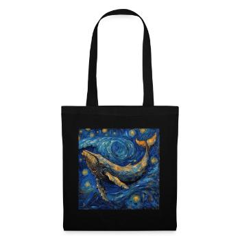 Whale Fish Van Gogh - Tote Bag - black - Front