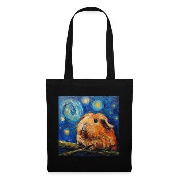 Guinea Pig, Animal, Van Gogh, Starry Night - Tote Bag - black - Front