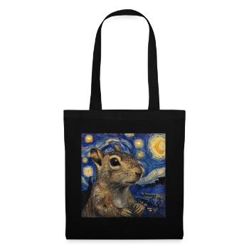 agouti, maus, ratte, van gogh, sternennacht - Stoffbeutel - Schwarz - Vorne