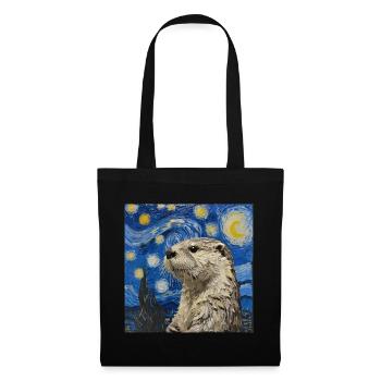 otter, Van Gogh, Sternennacht - Stoffbeutel - Schwarz - Vorne
