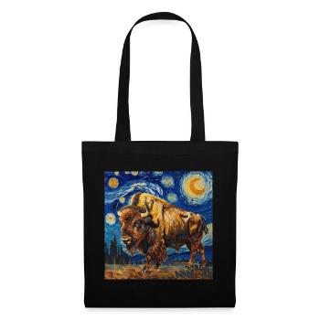Bison, Buffalo, Animal, Van Gogh, Starry Night - Tote Bag - black - Front