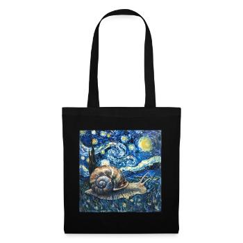 schnecke, garten, Van Gogh, Geschenk - Stoffbeutel - Schwarz - Vorne