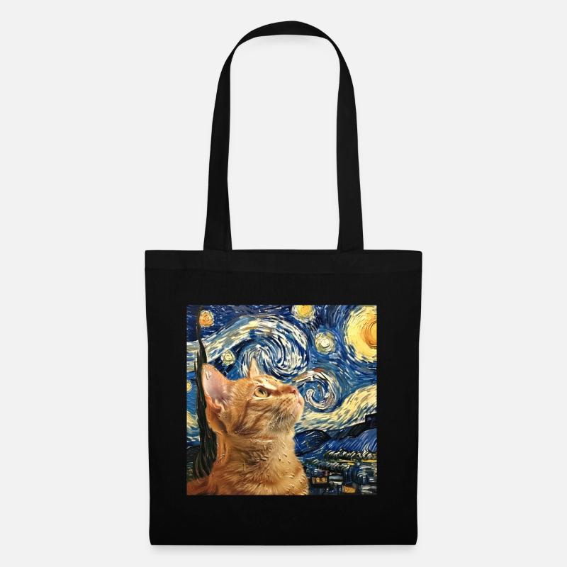 Katze, katzenmotiv - Stoffbeutel - Schwarz