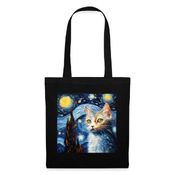 Chat, motif chat, cadeau - Sac en tissu - noir - Devant