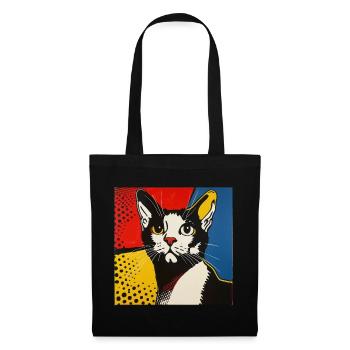 cat, cat motif, comic, gift, gift ideas - Tote Bag - black - Front
