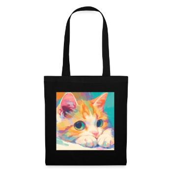 Cat, Cat Motif - Tote Bag - black - Front