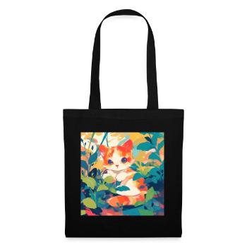 Cat, Cat Motif - Tote Bag - black - Front