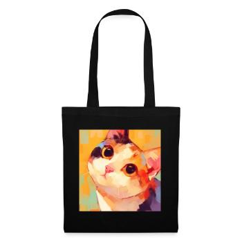 Katze, katzenmotiv - Stoffbeutel - Schwarz - Vorne