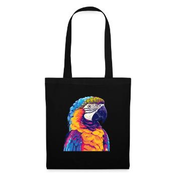 Papagei, vogel, tropisch, Sommer, geschenk - Stoffbeutel - Schwarz - Vorne