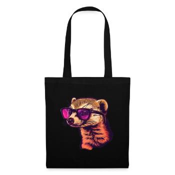 Mangouste, mangouste, lunettes de soleil, été, cadeau - Sac en tissu - noir - Devant