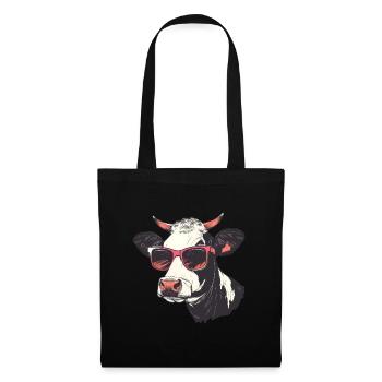 Lunettes de soleil vache - Sac en tissu - noir - Devant