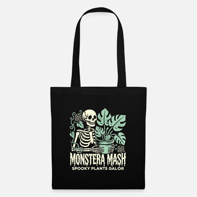 Monstera Mash - gruseliges Pflanzenliebhaber-Design - Stoffbeutel - Schwarz