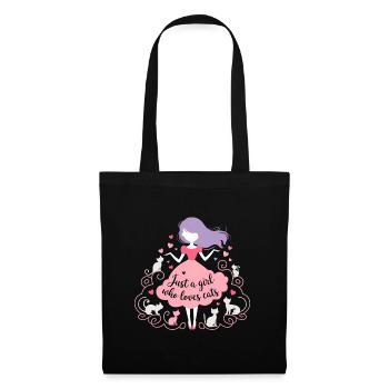 Just a girl who loves cats - Tote Bag - black - Front