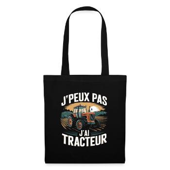 tee shirt I can't I have tractor - Tote Bag - black - Front