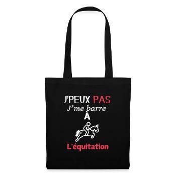 Fan d'Équitation – J'me barre à l'équitation - Sac en tissu - noir - Devant