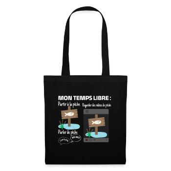 My free time: 100% fishing - Tote Bag - black - Front
