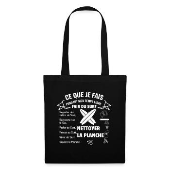 Ce que je fais pendant mon temps libre : Surf - Sac en tissu - noir - Devant