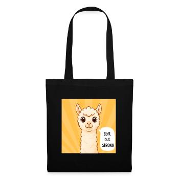 Gentle, but strong – fluffy alpacas - Tote Bag - black - Front