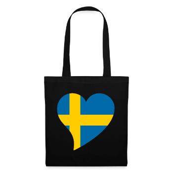Coeur pour la Suède - Sac en tissu - noir - Devant