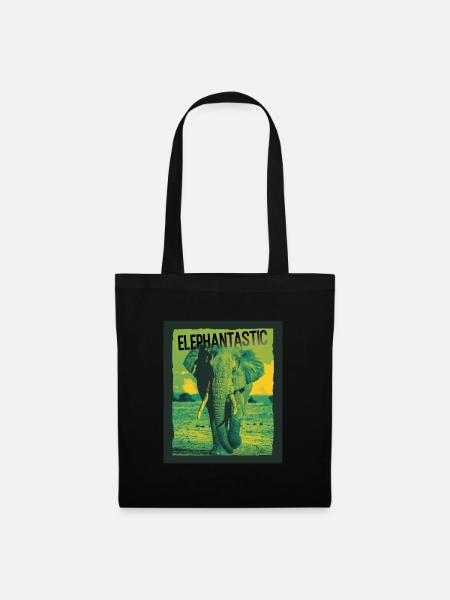 Elephantastic Elefant Elefanten Tierliebe Tiere - Stoffbeutel - Schwarz