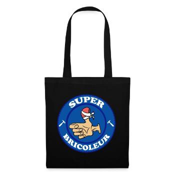Super bricoleur, bricolage,humour - Sac en tissu - noir - Devant