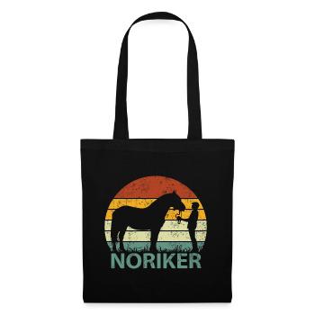 Noriker Horse Retro Vintage - Sac en tissu - noir - Devant