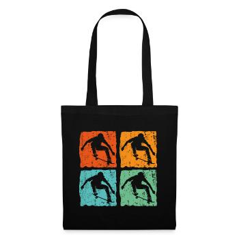 Vintage Retro Skateboard Skateboard Cadeau - Sac en tissu - noir - Devant