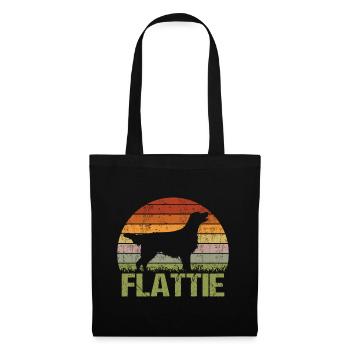 Flat Coated Retriever Vintage Rétro - Sac en tissu - noir - Devant