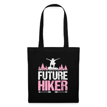 Future Hiker Wandern Baby Mädchen Kinder Geschenk - Stoffbeutel - Schwarz - Vorne