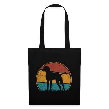 Hongrois Magyar Vizsla Chien Vinage Rétro - Sac en tissu - noir - Devant