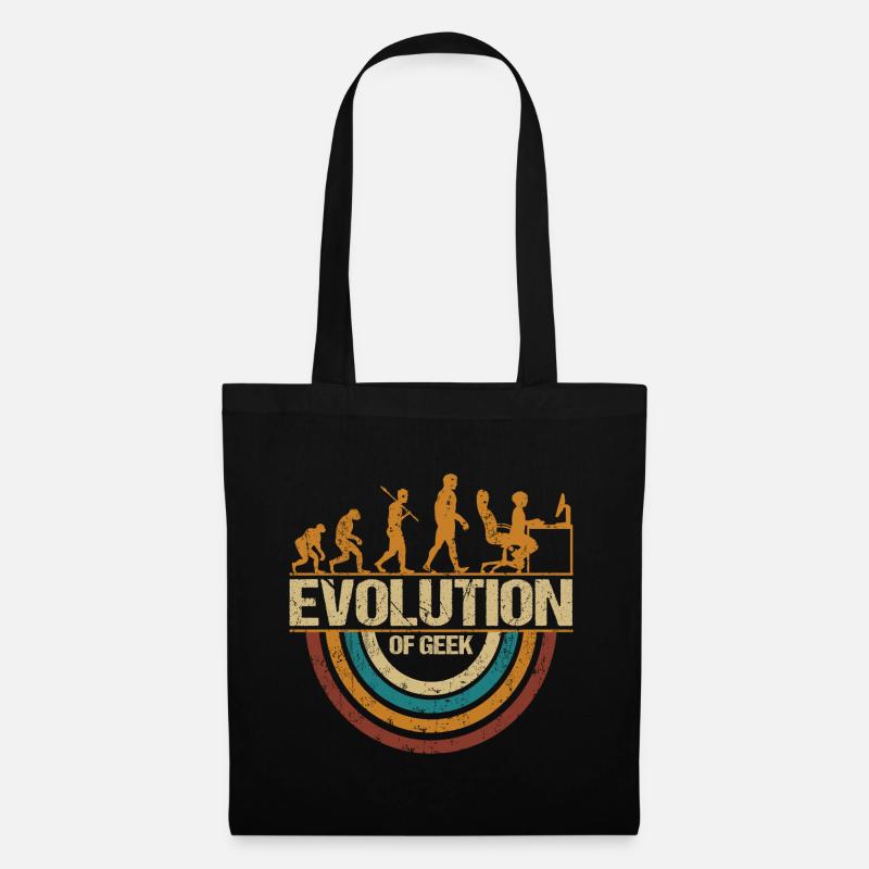 Computer Nerd Programmierer Evolution witzige - Stoffbeutel - Schwarz