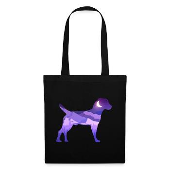 Heather Terrier Moon Mountains Silhouette Purple Vector - Tote Bag - black - Front