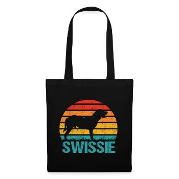 Large Swiss Bernese Mountain Dog Vintage - Tote Bag - black - Front
