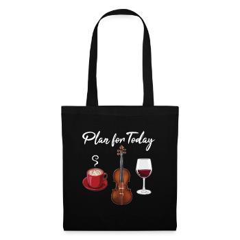 Planifiez pour aujourd’hui, violon, café et vin - Sac en tissu - noir - Devant