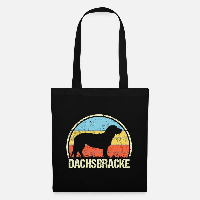 Dachsbracke Bracke Bracken Vintage Retro - Stoffbeutel - Schwarz