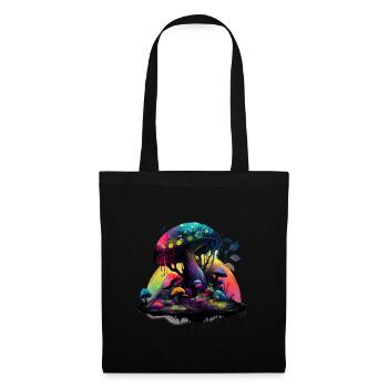 Trippy Magic Mushroom Artwork avec aquarelles - Sac en tissu - noir - Devant