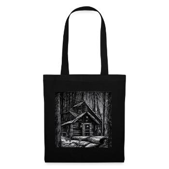 Cabane en Foret 2 - Sac en tissu - noir - Devant