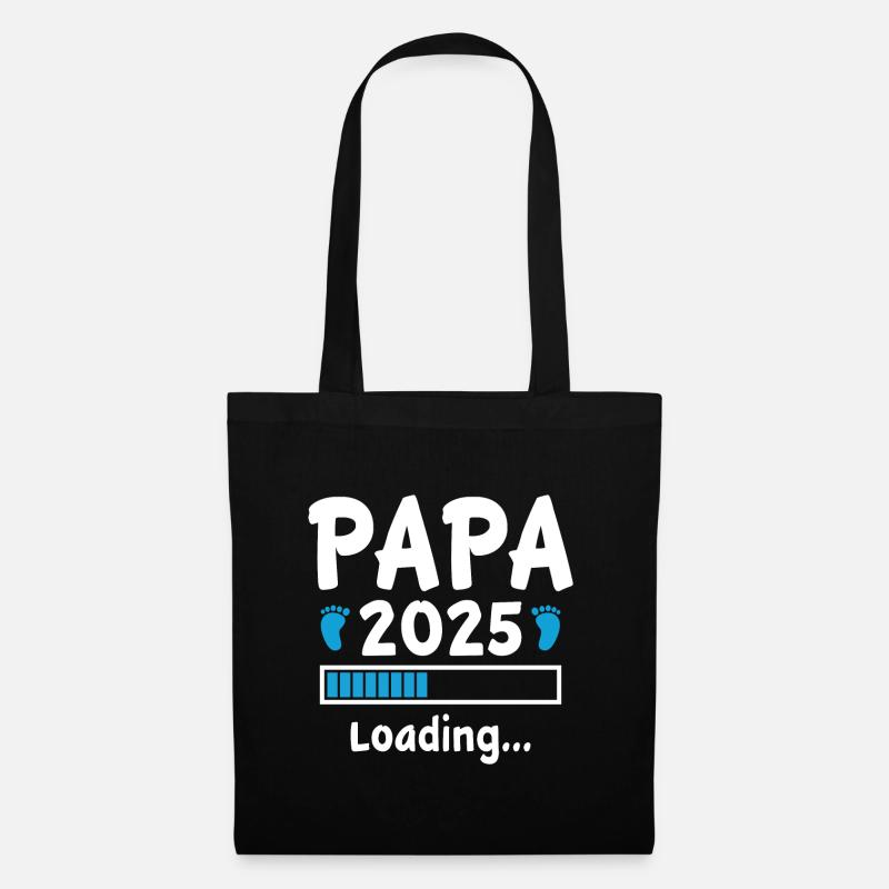 Papa Geschenk für werdende Vater Papa 2025 Loading - Stoffbeutel - Schwarz