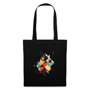 Motif géométrique cool des années 80 - Sac en tissu - noir - Devant