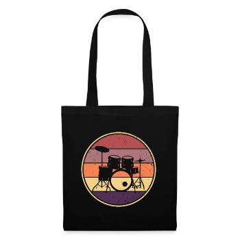 Drummer Retro Drum Musician Drumset - Tote Bag - black - Front
