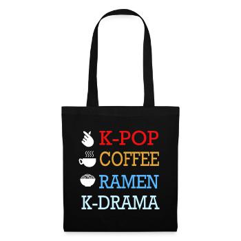 K-Pop Café Korea Pop Kdrama Kpop Corée - Sac en tissu - noir - Devant