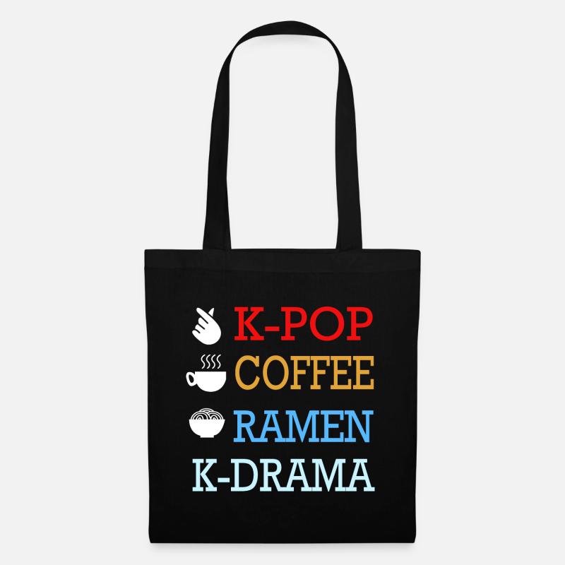 K-Pop Café Korea Pop Kdrama Kpop Corée - Sac en tissu - noir