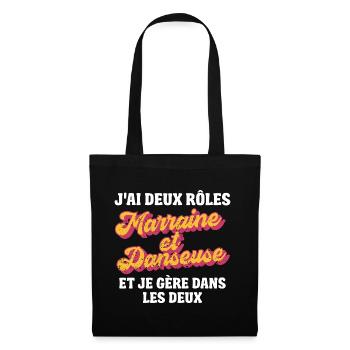 marraine danseuse je gère rétro 80s humour - Sac en tissu - noir - Devant
