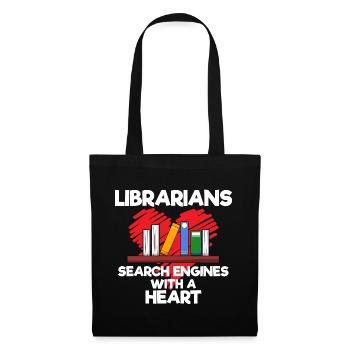 Librarians Search Engines With Heart Bibliothekar - Stoffbeutel - Schwarz - Vorne