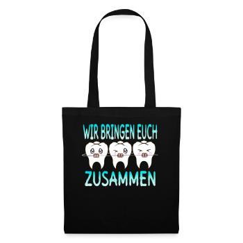 Zahnspange Kieferorthopäde Kieferchirurg Zähne - Stoffbeutel - Schwarz - Vorne