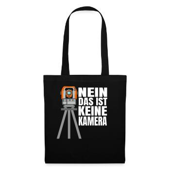 Landvermesser T-Shirt Vermessungstechniker Geologe - Stoffbeutel - Schwarz - Vorne